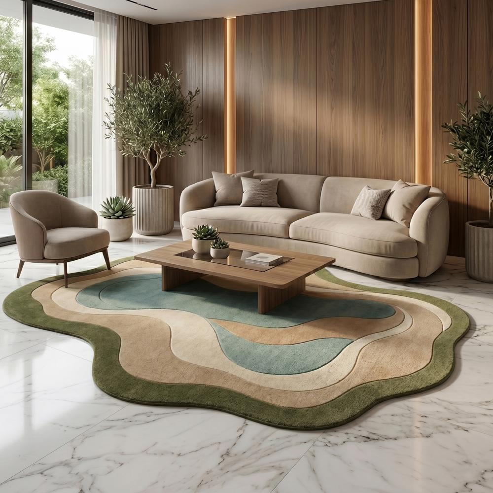 Topographic Organic Earth Tone Rug