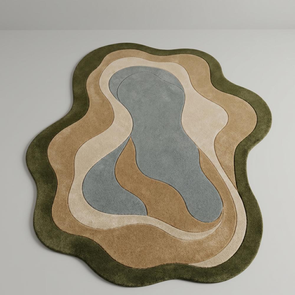 Topographic Organic Earth Tone Rug