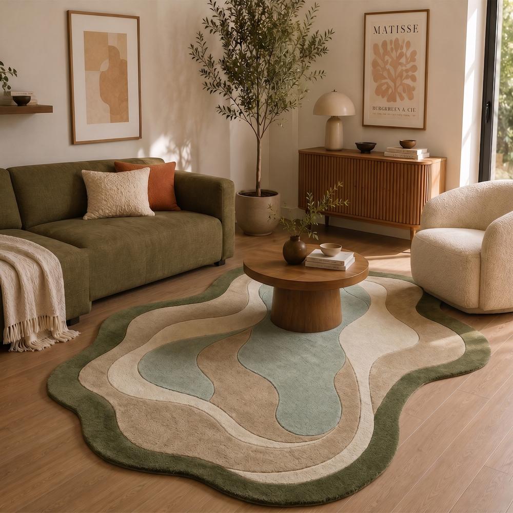 Topographic Organic Earth Tone Rug