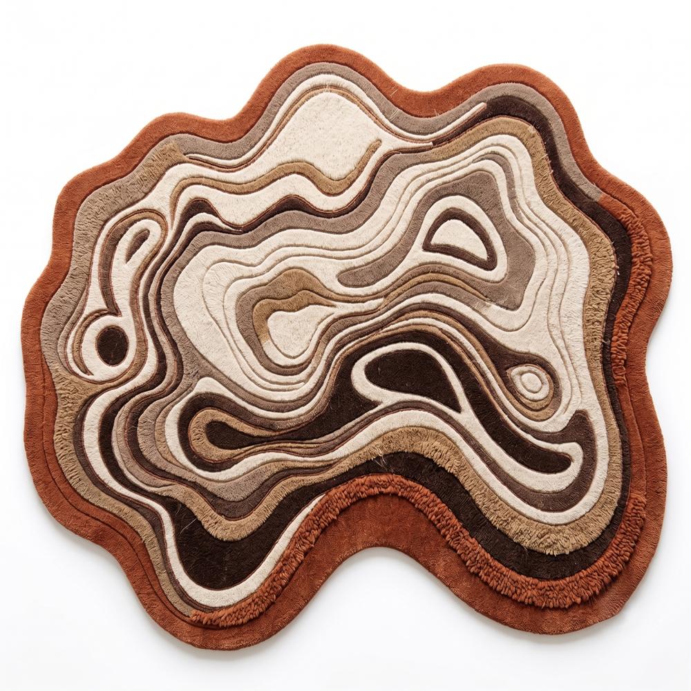 Hand-Tufted Abstract Topographic Irregular Wool Area Rug