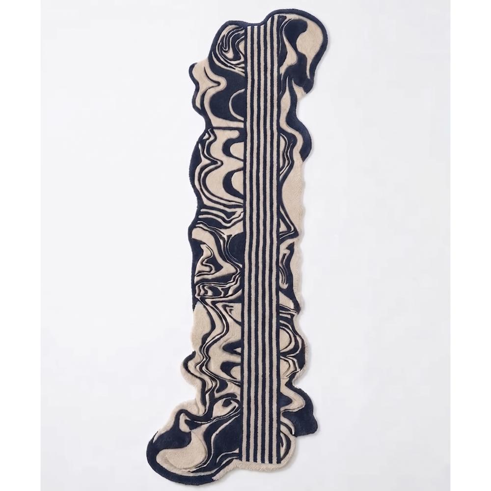 Hand-Tufted Abstract Swirl Wavy Runner Rug