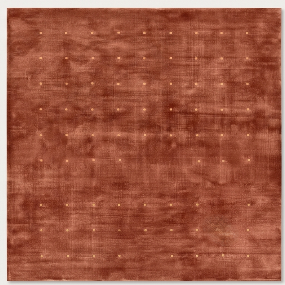 Hand-Tufted Modern Abstract Terracotta Rust Grid Wool Area Rug