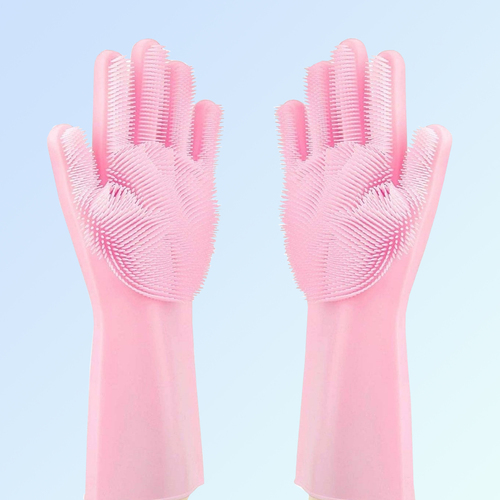 Hand Gloves Kitchen Reusable Protective Cleaning Gloves For Dishwashing, Cooking & Household Tasks - Color: Random