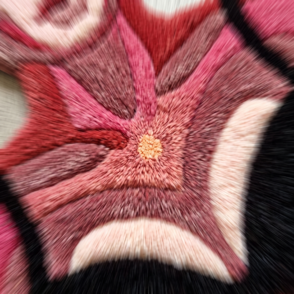 Hand-Tufted Abstract Pink Female Body Form Shaped Wool Area Rug