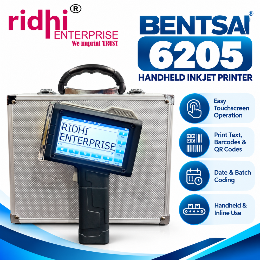 Barcode and QR Code Printing Bentsai 6205 Handheld Inkjet Printer