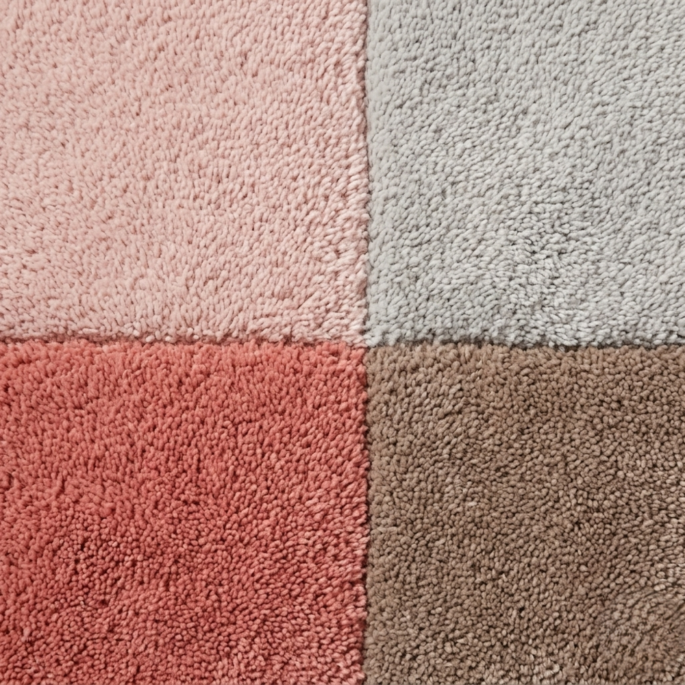 Hand-Tufted Modern Geometric Color Block Pastel Wool Area Rug