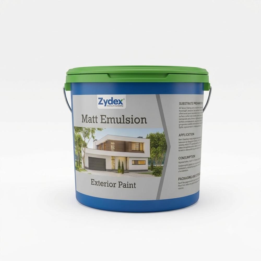 Zydex Matt Emulsion Premium Exterior Wall Paint With Rich Matt Finish - Color: As Per Requirement