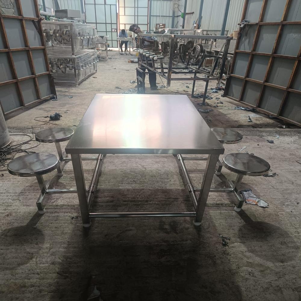 SS FOLDING DINING TABLE 4 SEATER