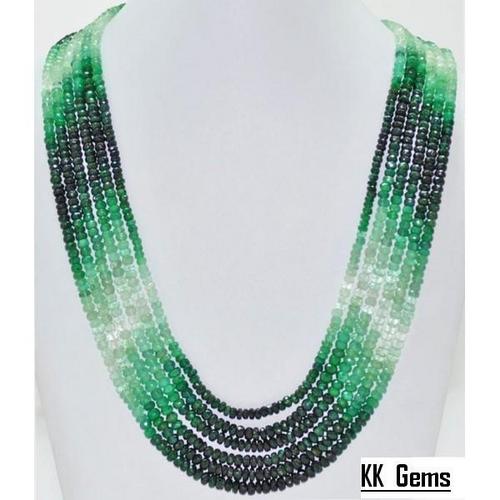 Emerald shaded Faceted Beads