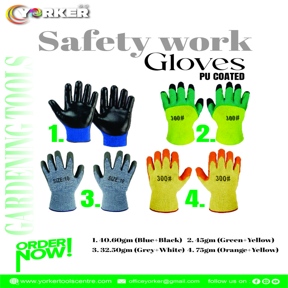 SAFETY WORK GLOVES PU COATED