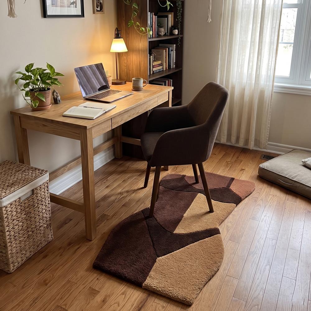 Hand-Tufted Abstract Female Body Form Silhouette Brown Wool Area Rug