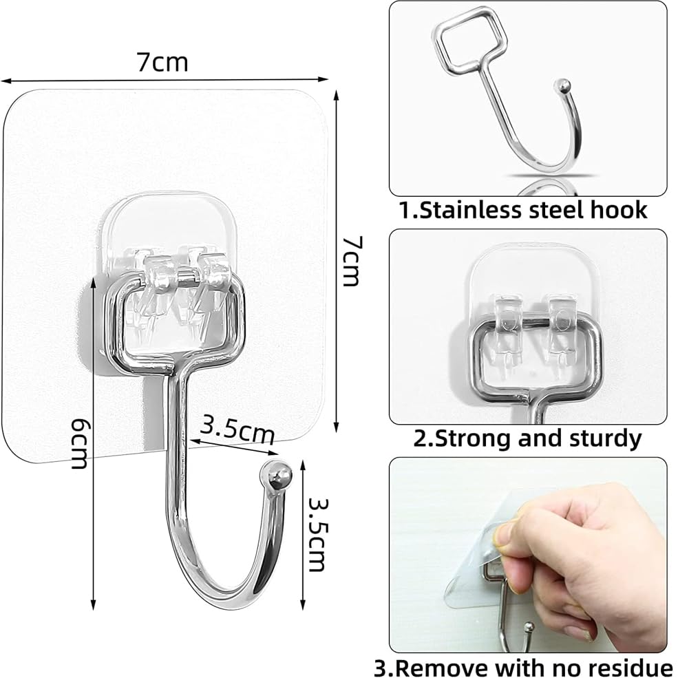 7 X 7 Transparent Large Hook Sticker SZ-632