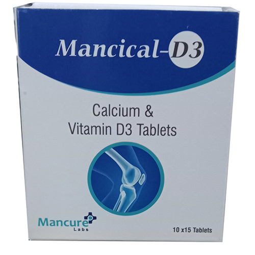 Mancical-D3 Tablets - Ingredients: Calcium + Vitamin D3 Uses Calcium+Vitamin D3 Is Used In The Treatment And Prevention Of Calcium Deficiency. How Calcium + Vitamin D3 Works Calcium + Vitamin D3 Is A Combination Of Two Nutritional Supplements: Calcium And Vitamin D3. Calcium Is Added As A Dietary Supplement When The Amount Of Calcium Taken In The Diet Is Not Enough. Vitamin D3 Is A Form Of Vitamin D. It Raises Vitamin D Levels In Your Blood. This In Turn Raises Calcium Levels In Your Blood By Helping You Absorb More Calcium From Food. Common Side Effects Of Calcium + Vitamin D3 Most Side Effects Do Not Require Any Medical Attention And Disappear As Your Body Adjusts To The Medicine. Consult Your Doctor If They Persist Or If You Re Worried About Them Common