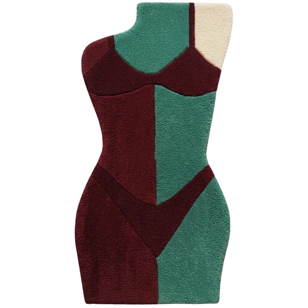 Hand-Tufted Modern Abstract Female Form Silhouette Wool Area Rug