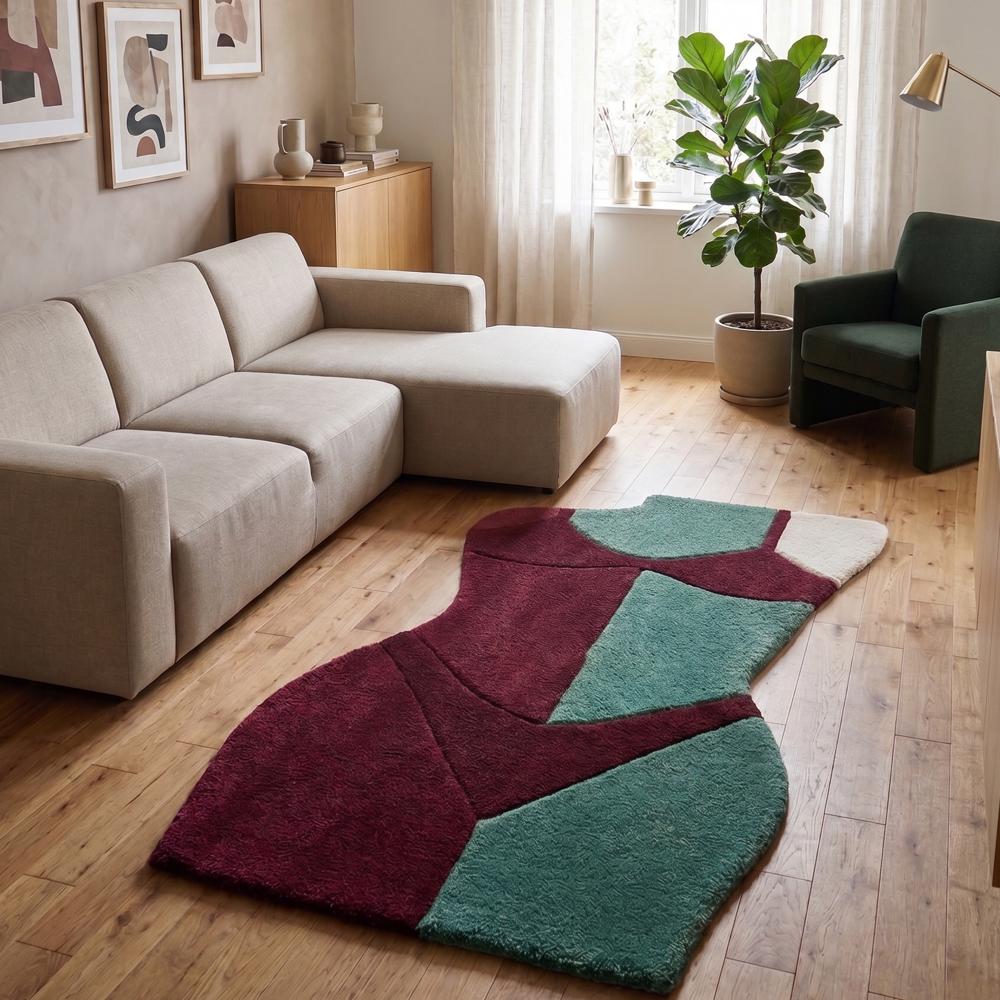 Hand-Tufted Modern Abstract Female Form Silhouette Wool Area Rug
