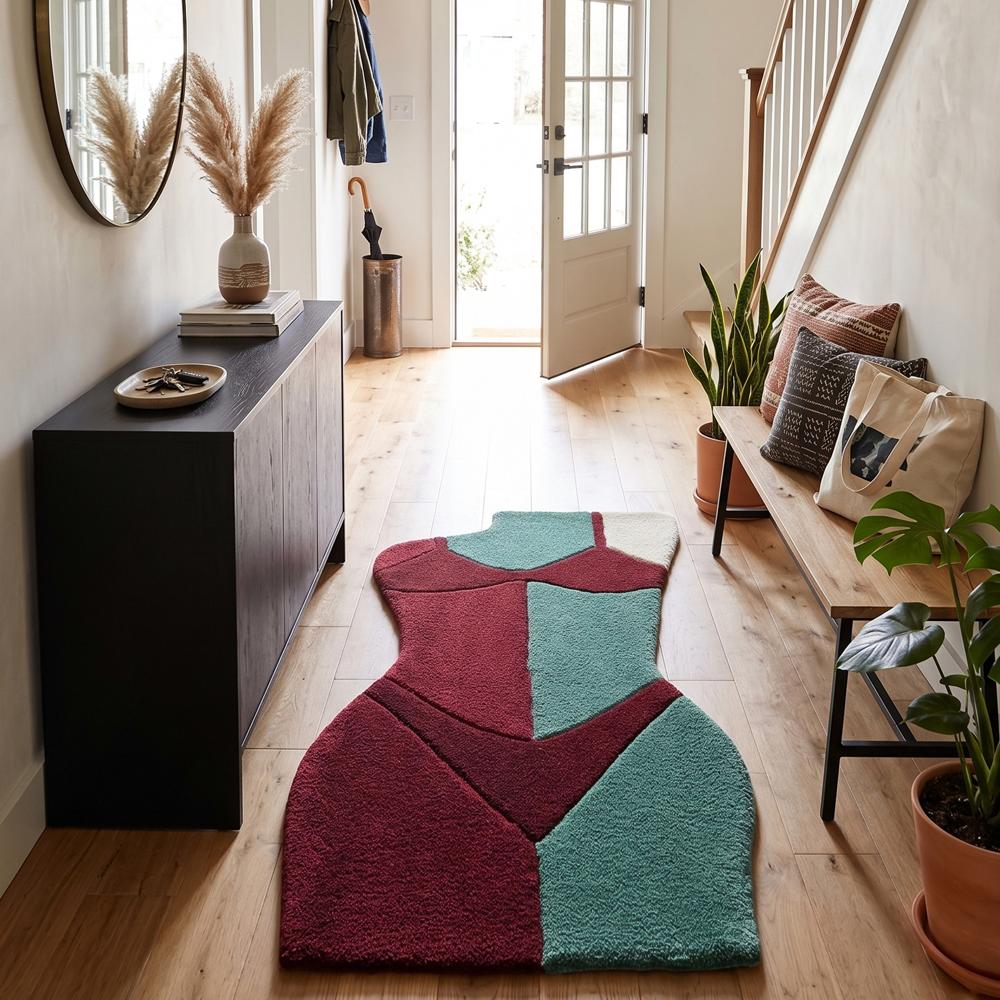 Hand-Tufted Modern Abstract Female Form Silhouette Wool Area Rug