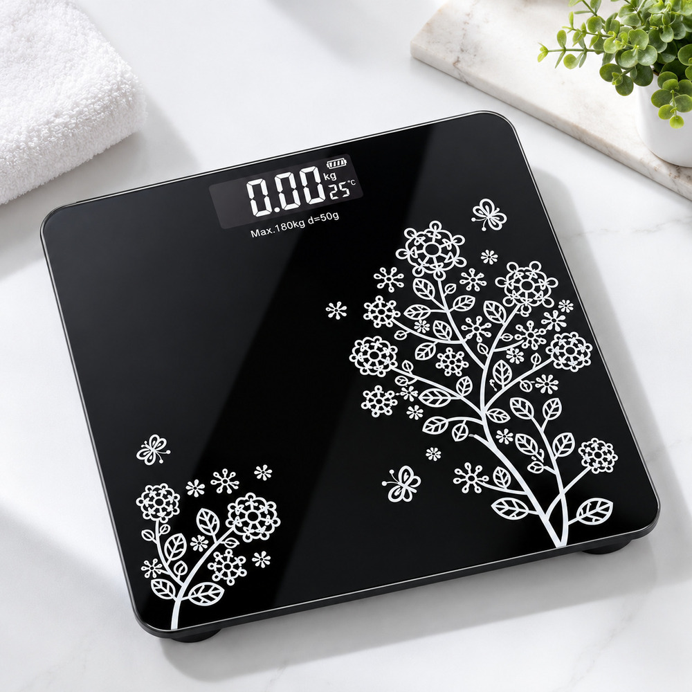 Elegant Floral Digital Bathroom Scale