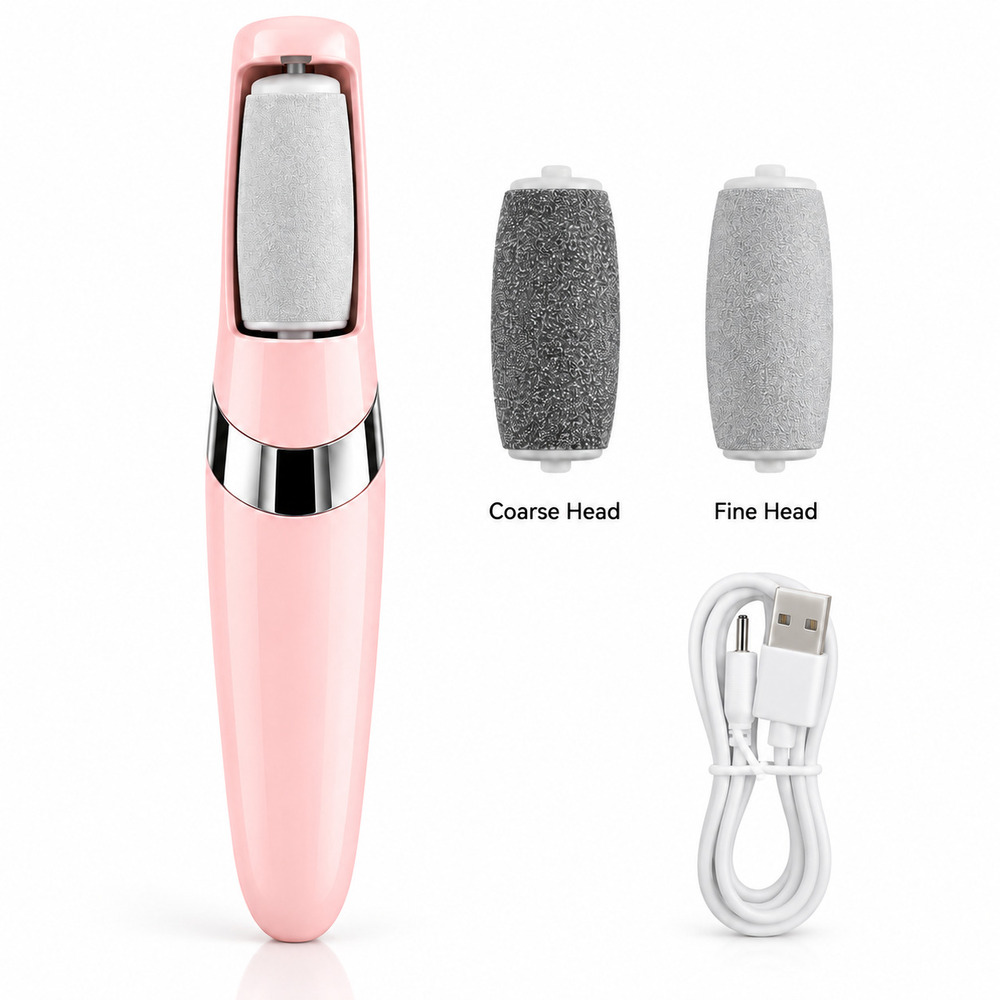 Pink Electric Foot File With Replacement Heads