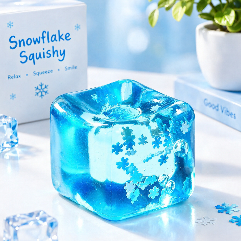 Snowflake Squishy Gel Cube