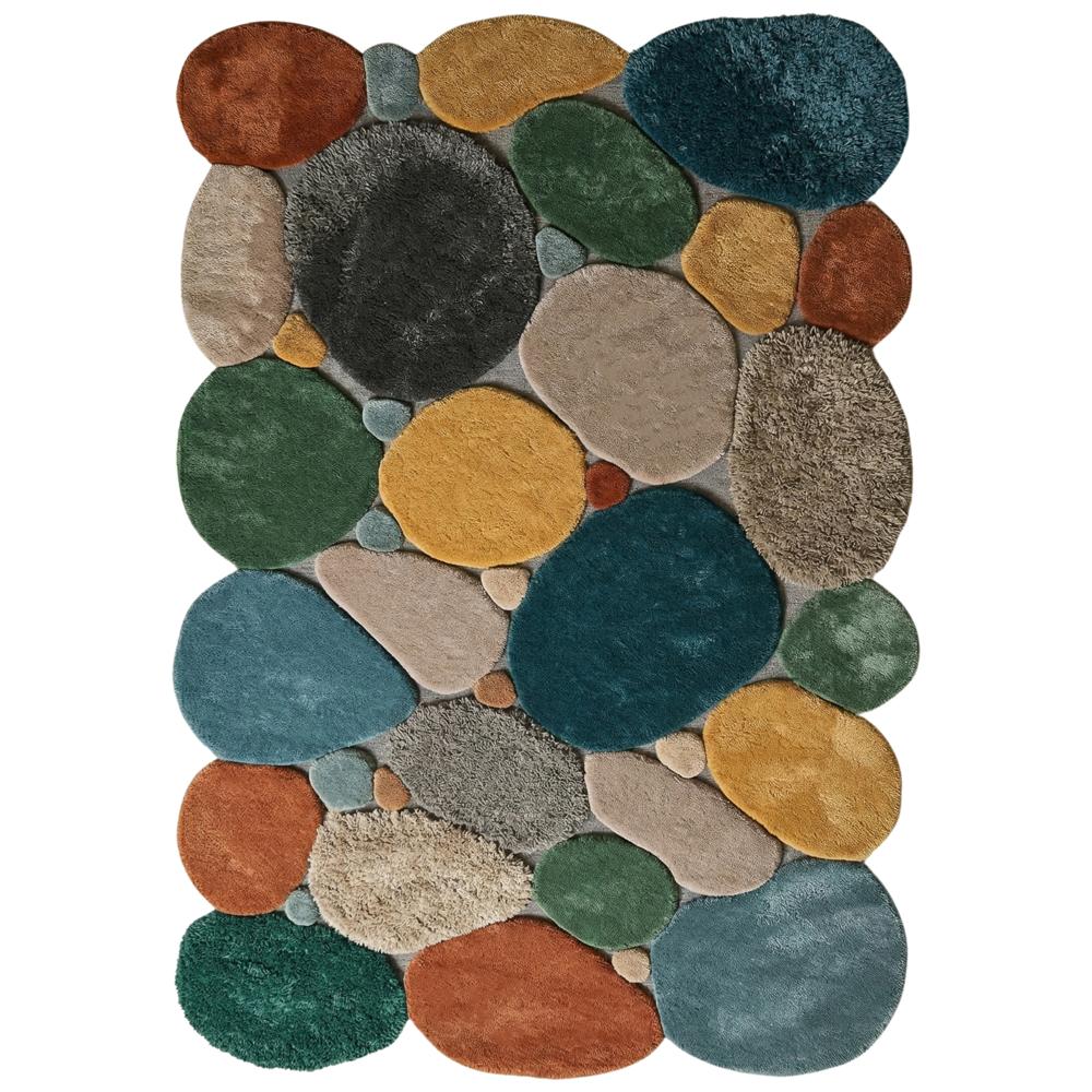 Hand Tufted Colorful Pebble Design Wool Area Rug