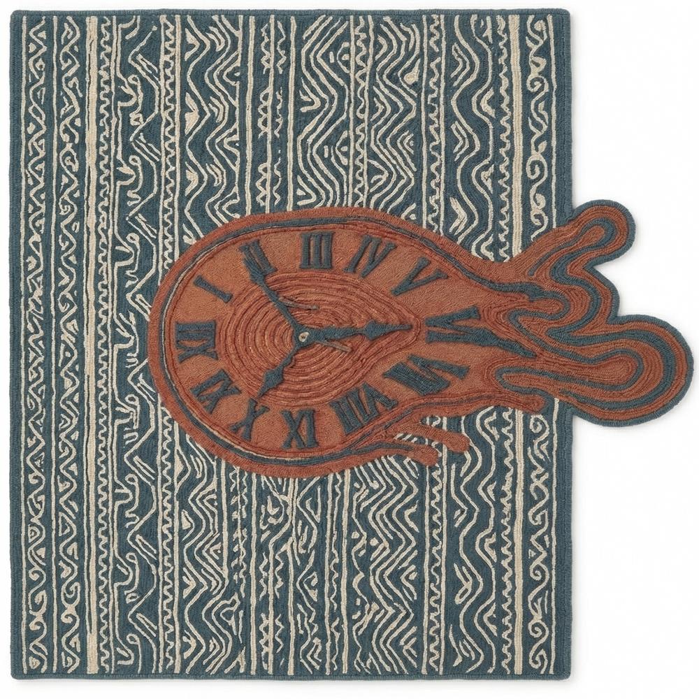 Hand-Tufted Melting Clock
