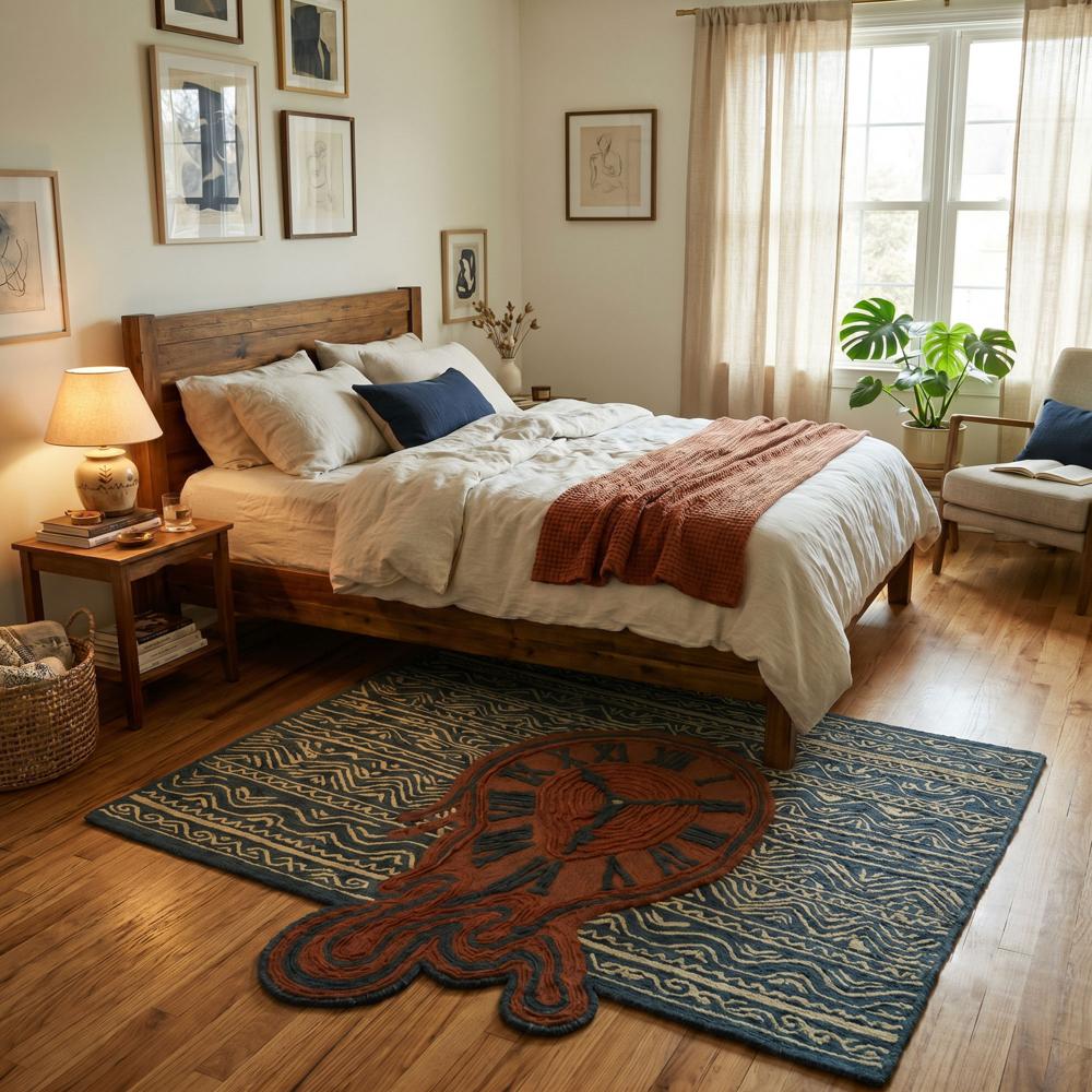 Hand-Tufted Melting Clock