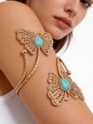 Butterfly Turquoise Gold Armlet - Weight: 0.L5