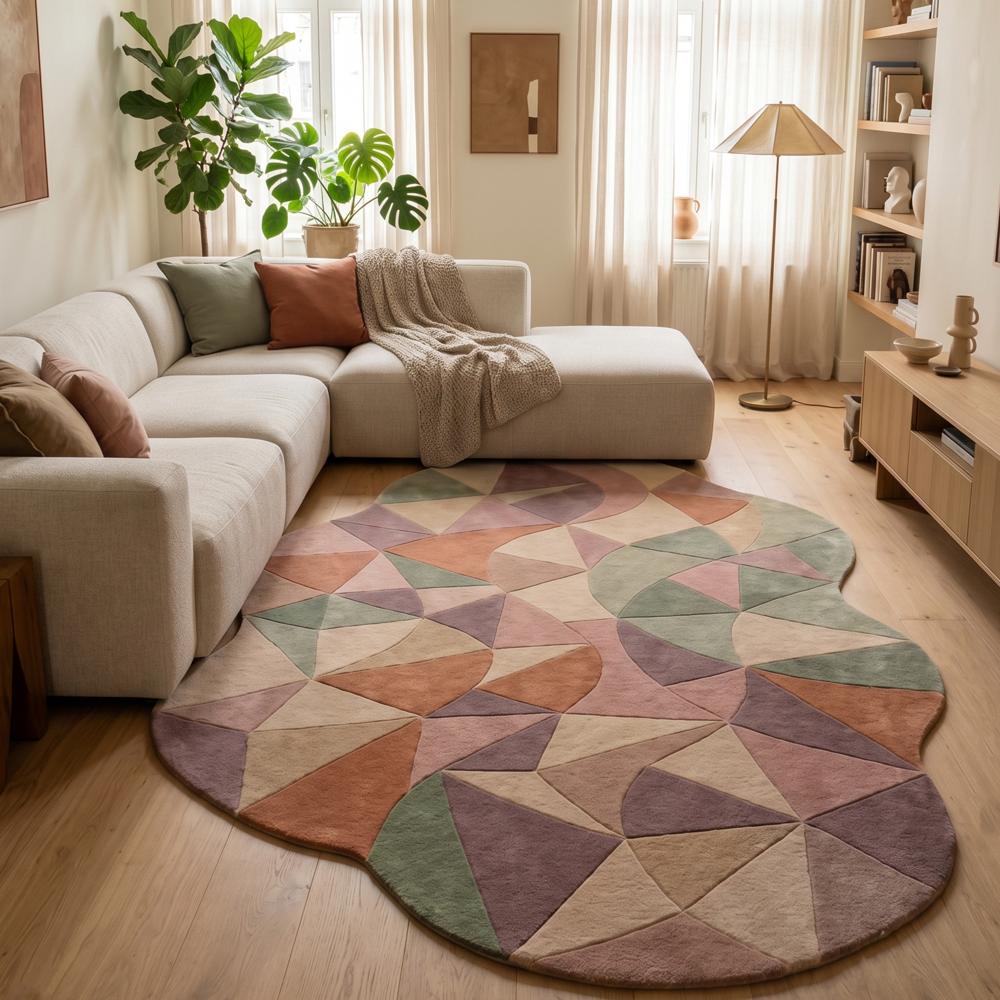 Hand-Tufted Irregular Wool Area Rug