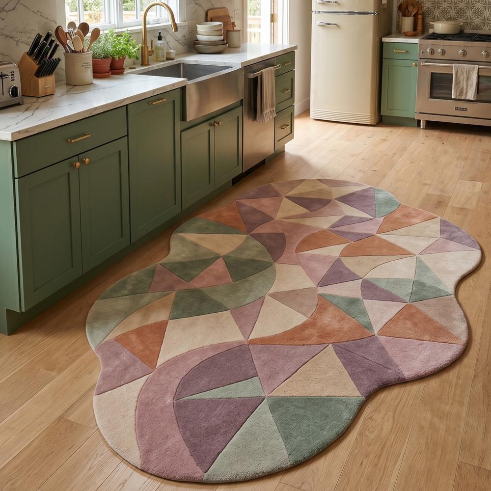 Hand-Tufted Irregular Wool Area Rug