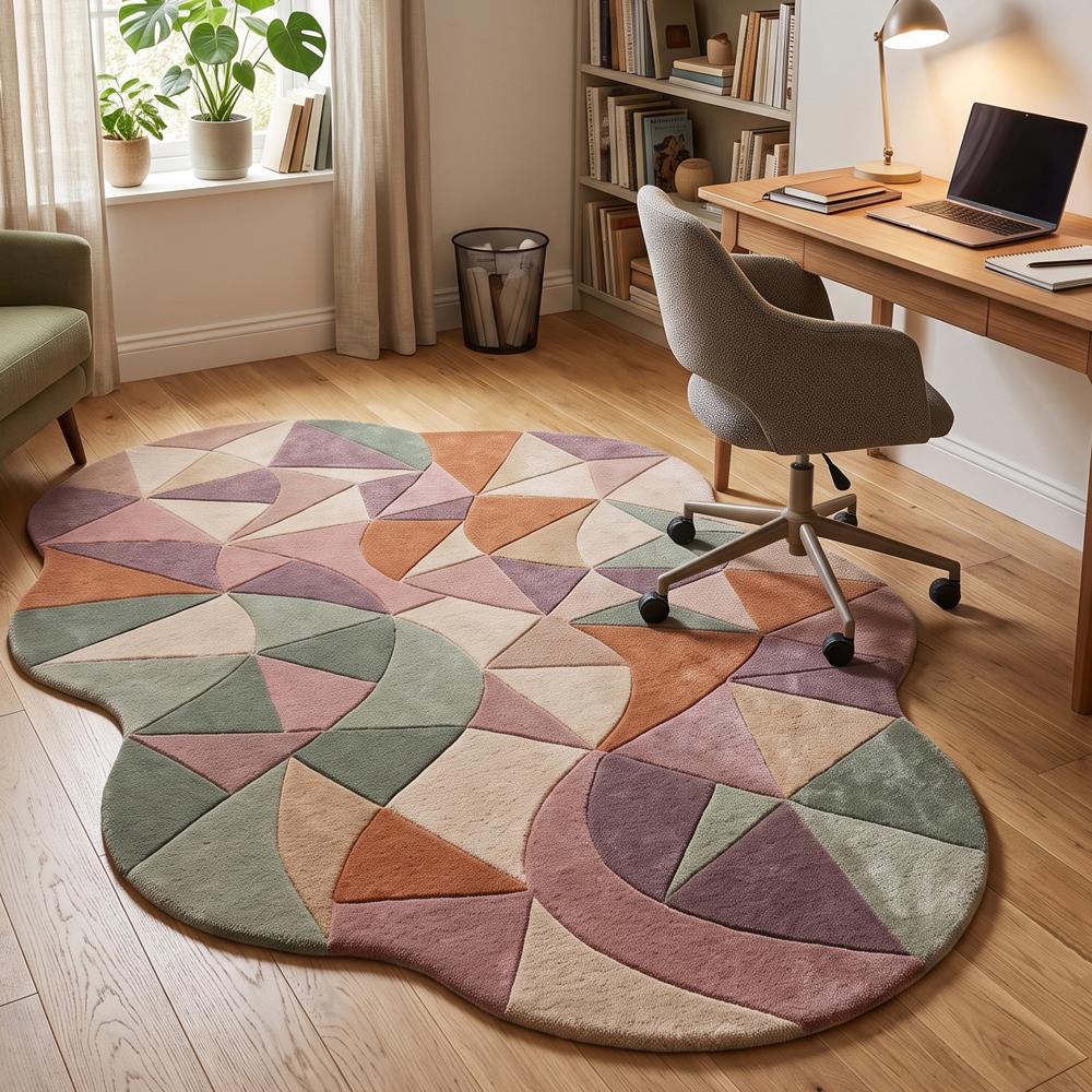 Hand-Tufted Irregular Wool Area Rug