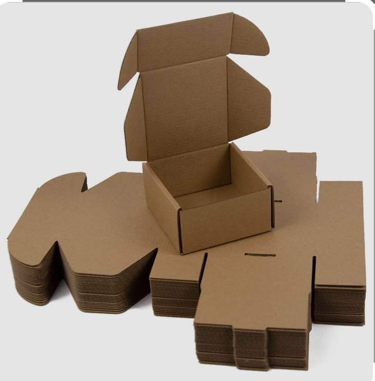 4x4x2 Inches Shipping Boxes Pack of 25, Brown Corrugated Cardboard Boxes for Small Bussiness