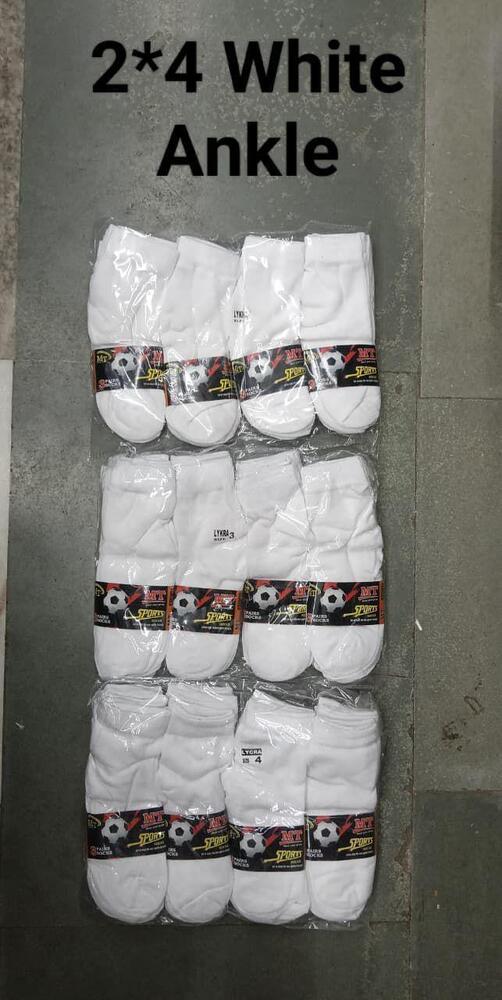 12 Pairs 13 MT Sports White Ankle Lycra Socks