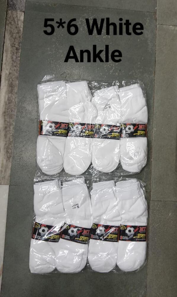 12 Pairs 14 MT Sports White Ankle Lycra Socks