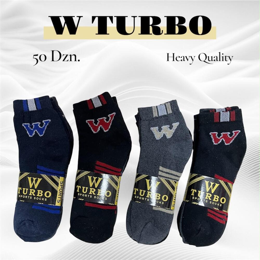 12 Pair W TURBO Heavy Quality Athletic Crew Socks