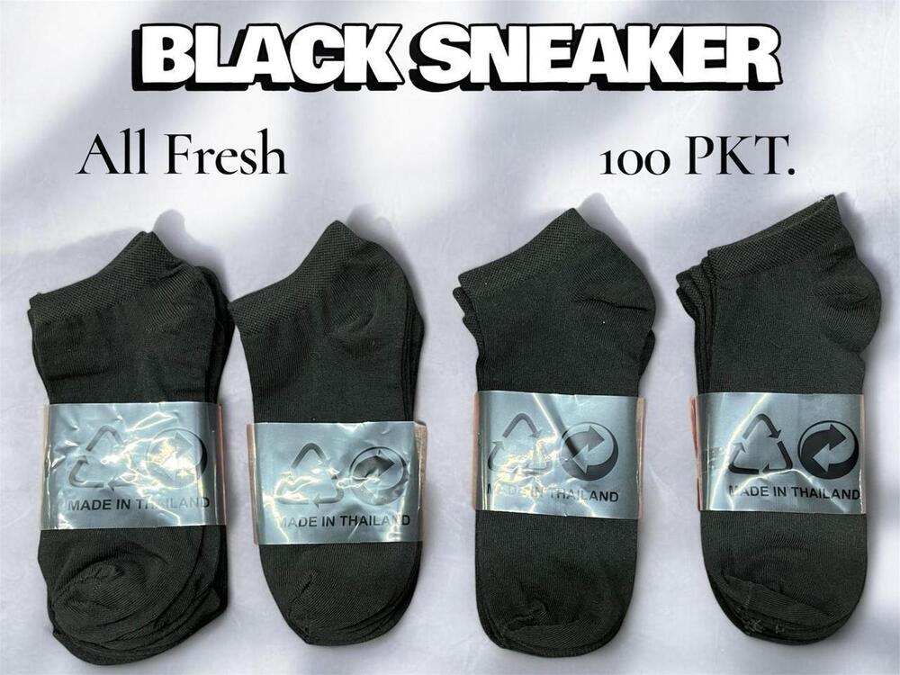 All Fresh Solid Black Low Cut Sneaker Socks