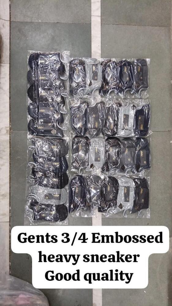 10 Pairs 23 Gents 3 4 Embossed Heavy Sneaker Socks