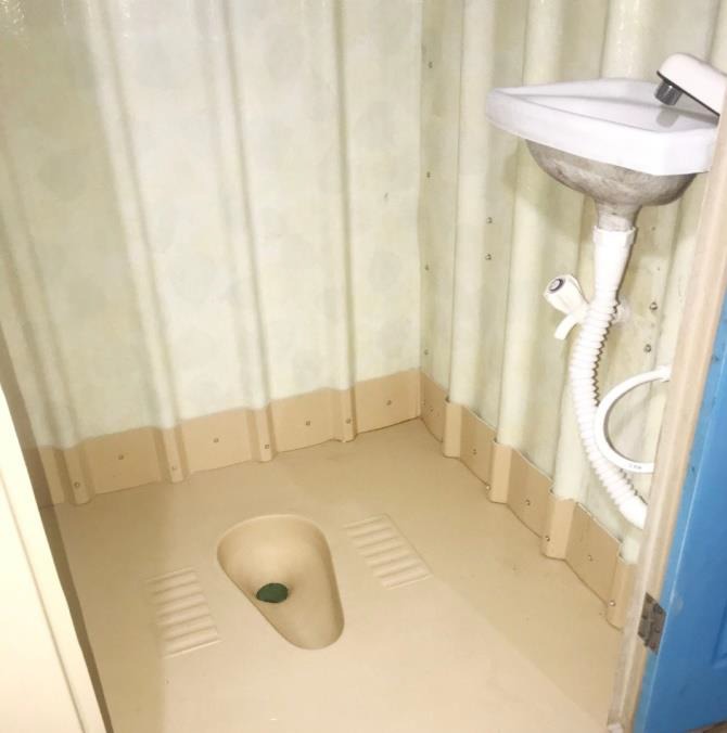 Rectangular Puf Bio Toilet - Color: White