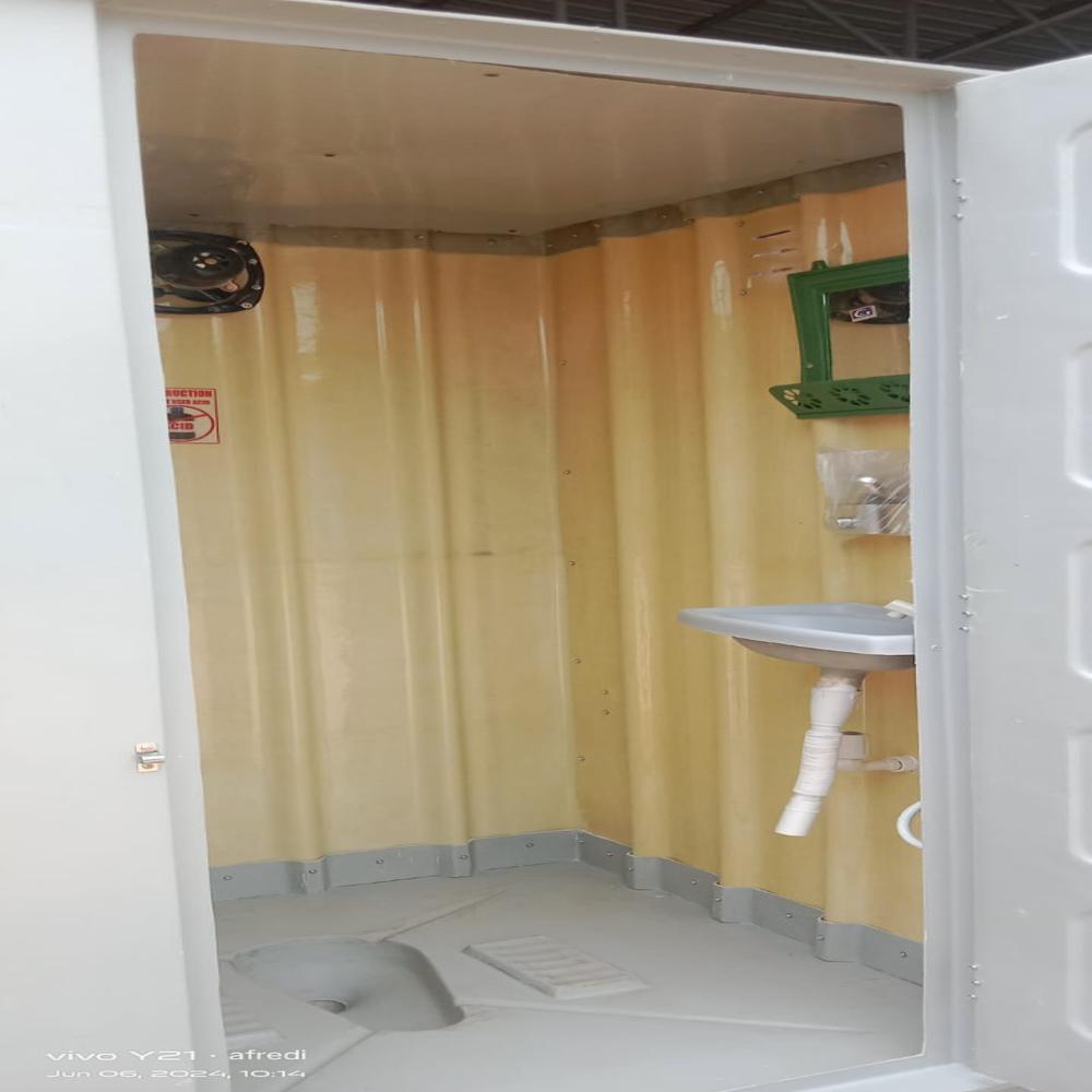 Rectangular Puf Bio Toilet - Color: White