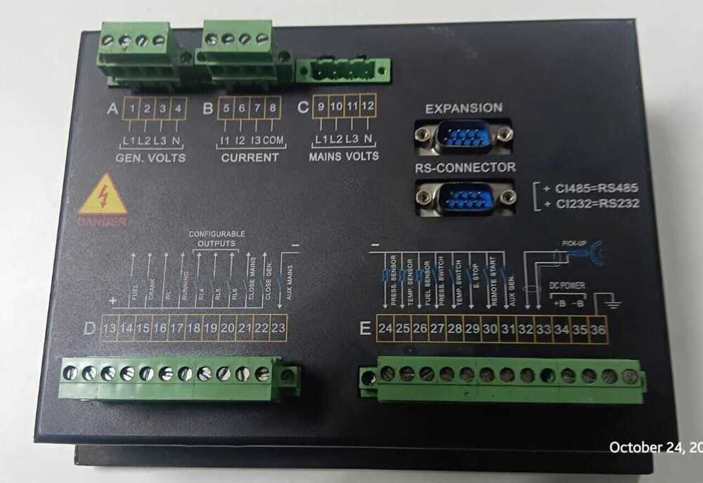 Amf Genset Controller Rear Module Terminal Unit For Automatic Transfer Switchboard - Speed Range: Up To 480V Ac 3-Phase (L-L) Sensing