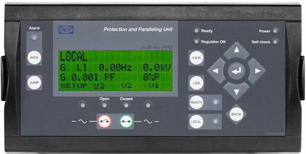 Deif Multi-Line Ppu Protection And Paralleling Unit For Marine Generator Automation - Mounting Type: Panel Cutout / Flush Desk Mount