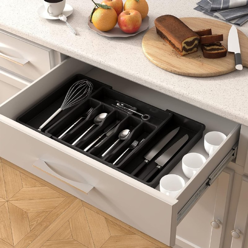 Expandable Plastic Cutlery Drawer Organizer