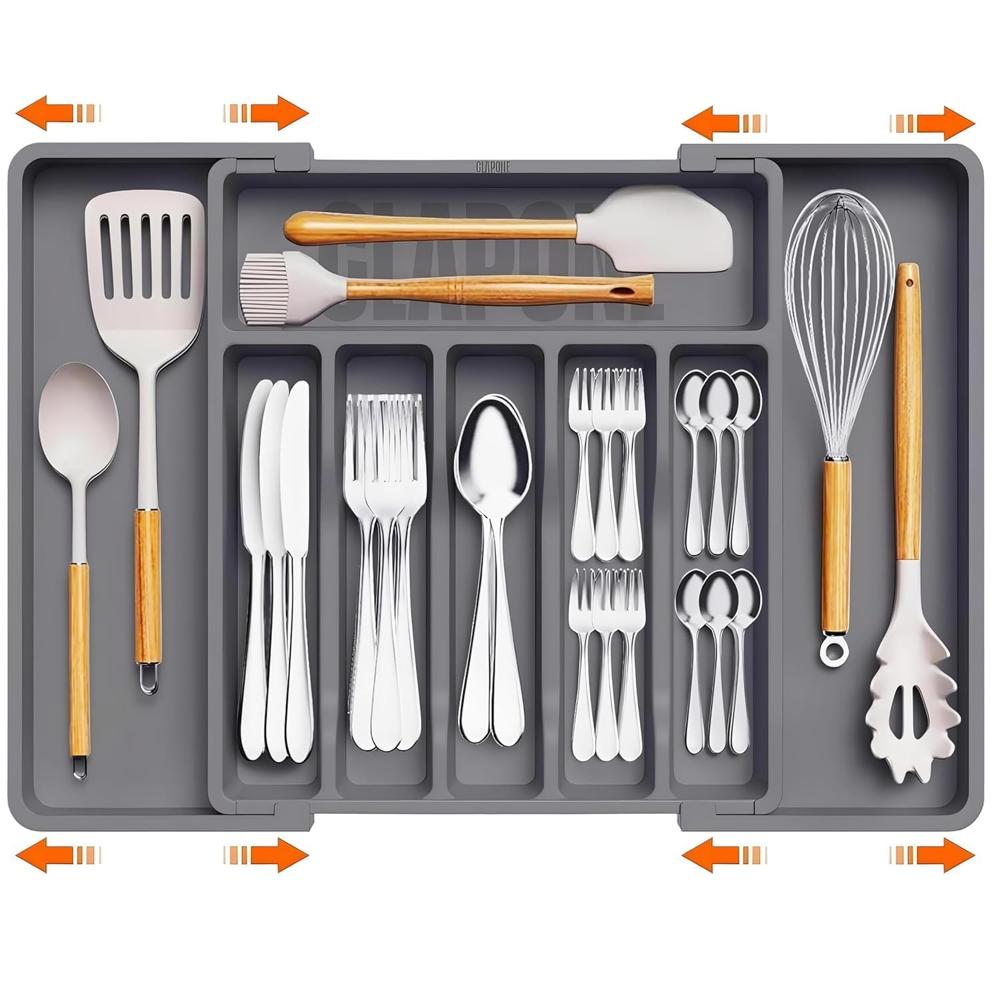 Expandable Plastic Cutlery Drawer Organizer