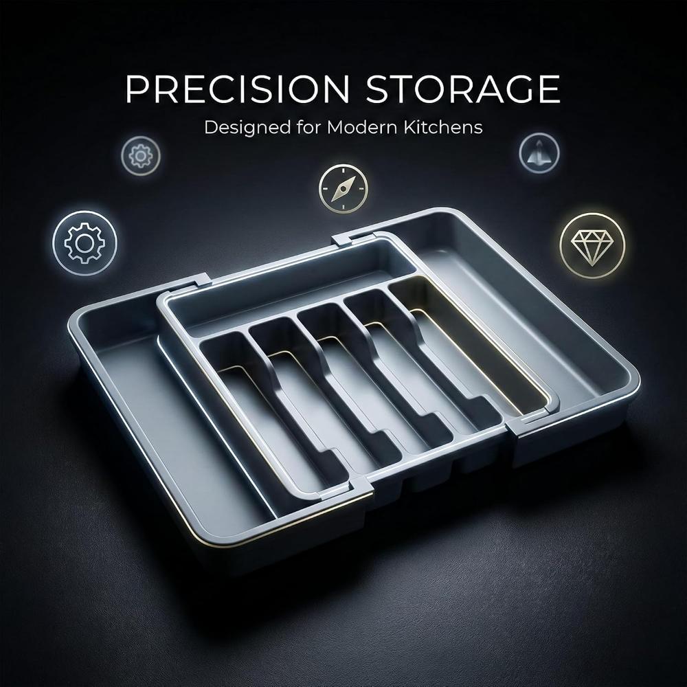 Expandable Plastic Cutlery Drawer Organizer