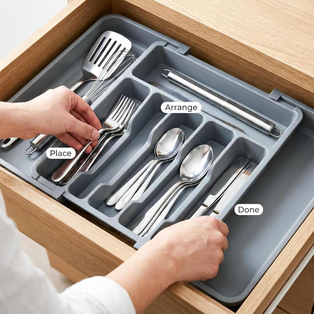 Expandable Plastic Cutlery Drawer Organizer