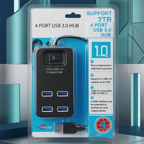 B004 USB Hub 4 Port + 1 Switch