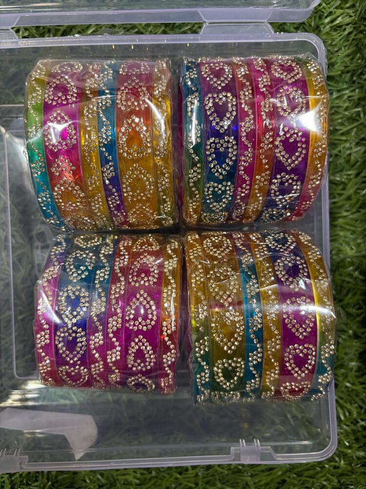Stone Studded Acrylic Bangles