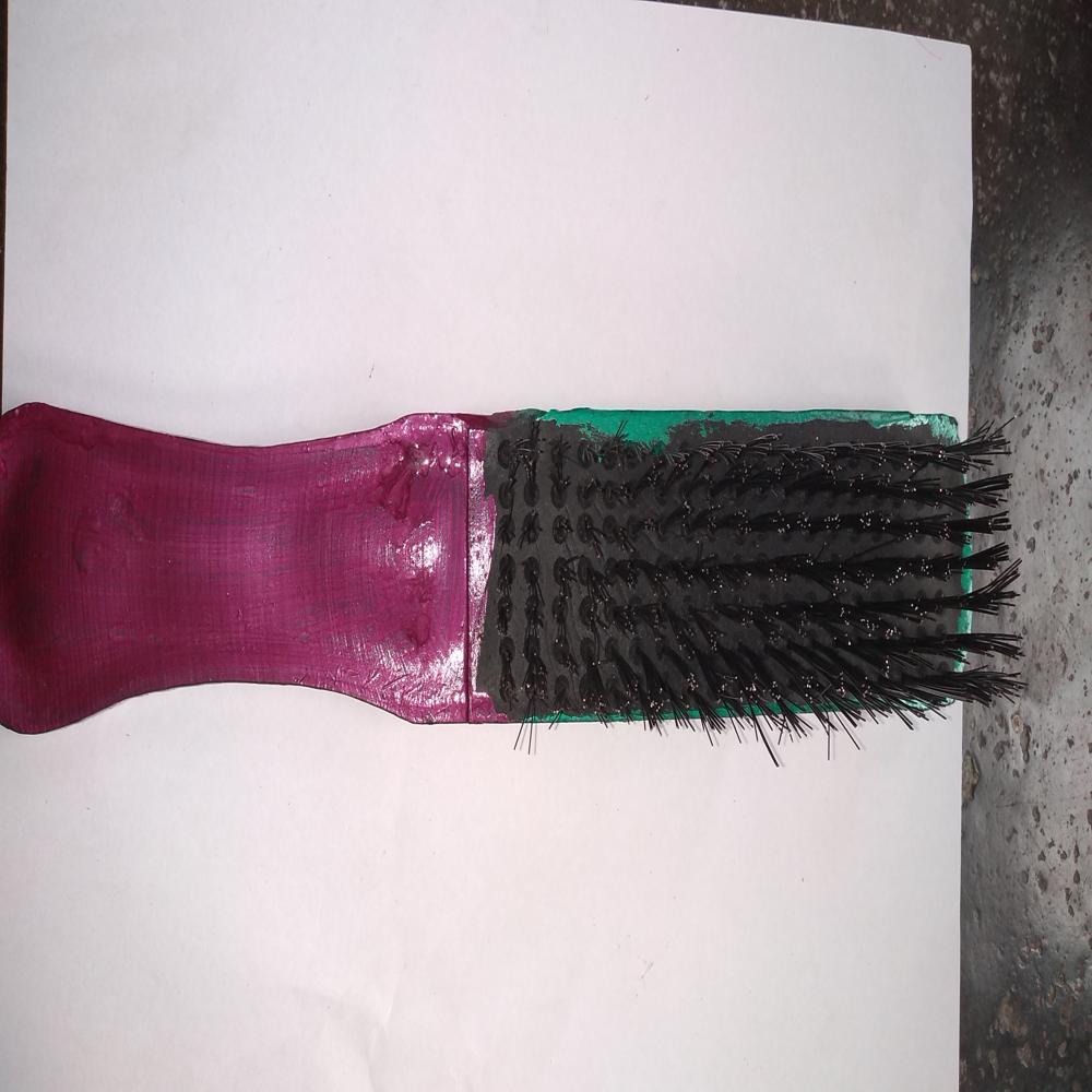 Pvc Handle Steel Wire Brush - Bristle Color: Silver