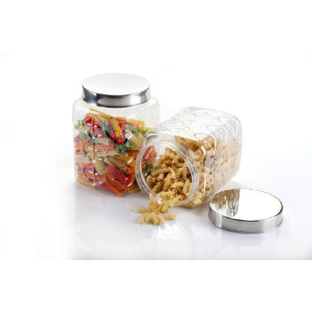 Storage Jar Set with Stainless Steel Caps, 1500 ml, 2 टुकड़ाs