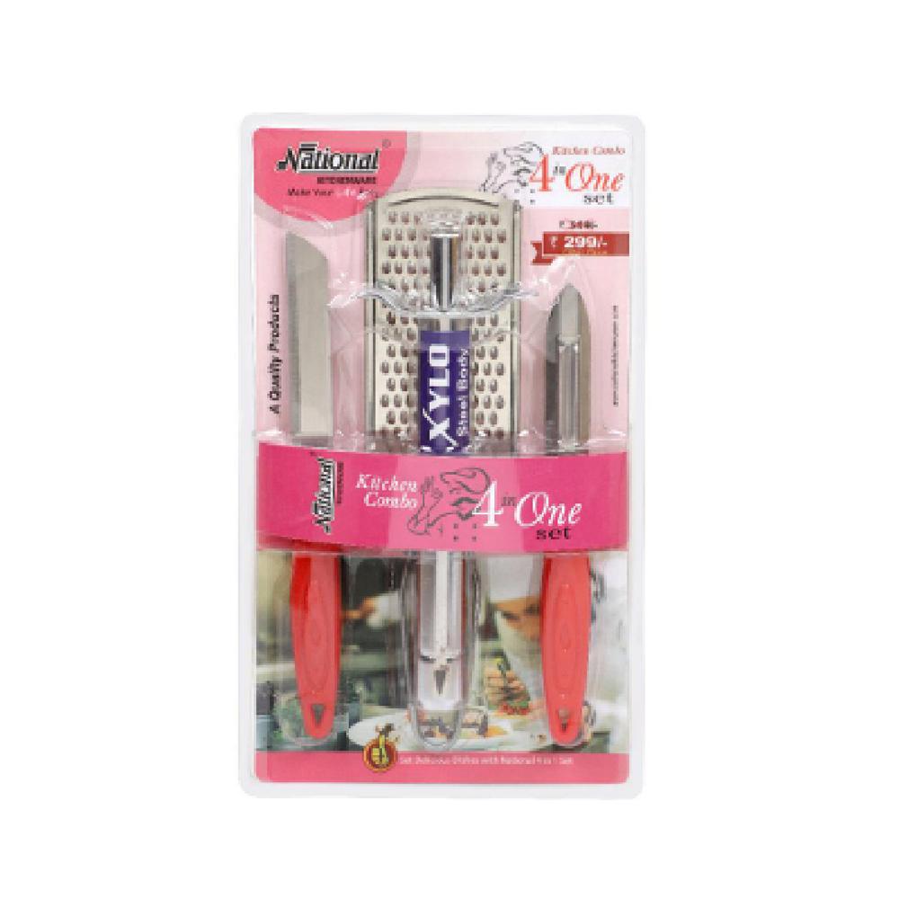 4 in 1 Kitchen Set with Lighter, Knife, Peeler and Grater