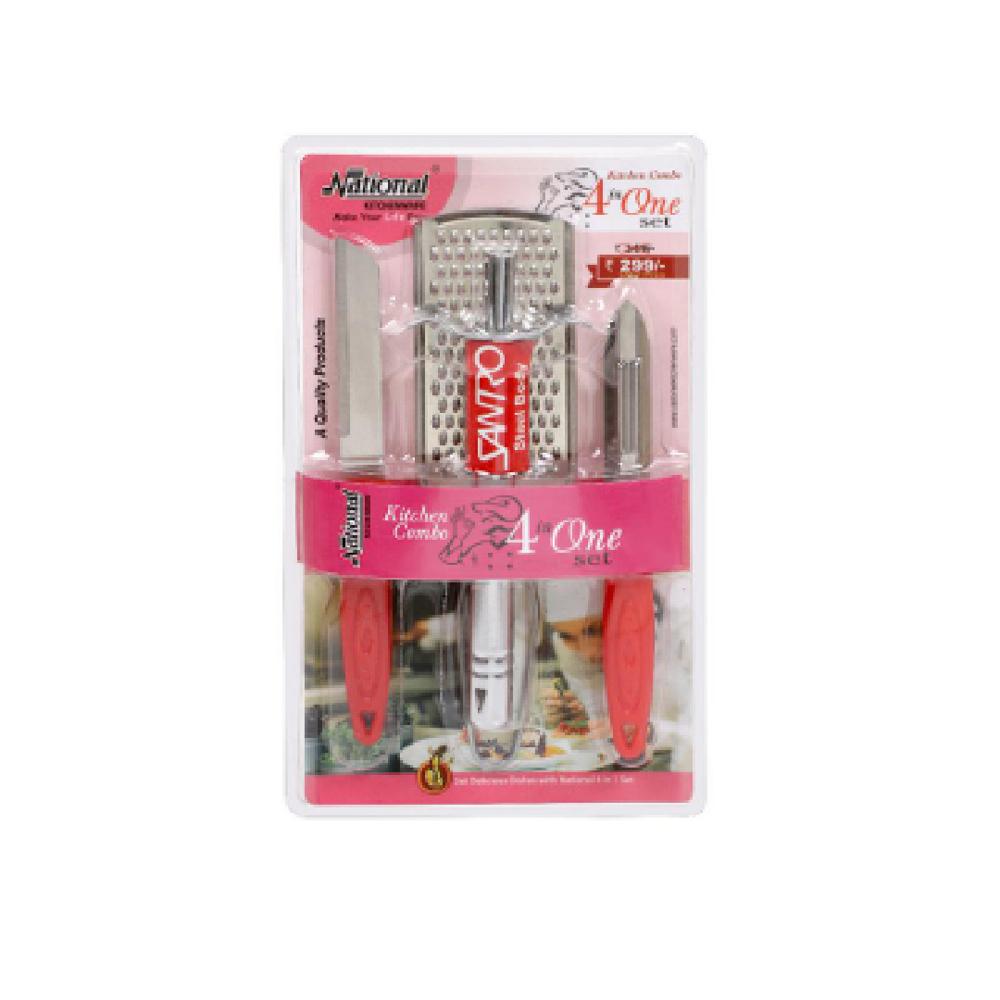 4 in 1 Kitchen Set with Lighter, Knife, Peeler and Grater